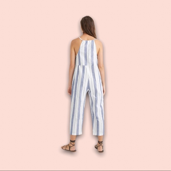 Madewell Striped Tie-Strap V-Neck Cover-Up Jumpsuit - Picture 3 of 9